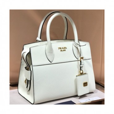 Prada Saffiano Tote Shoulder Bag,26cm - 프라다 사피아노 여성용 토트 숄더백 ,1BA045,26cm,화이트