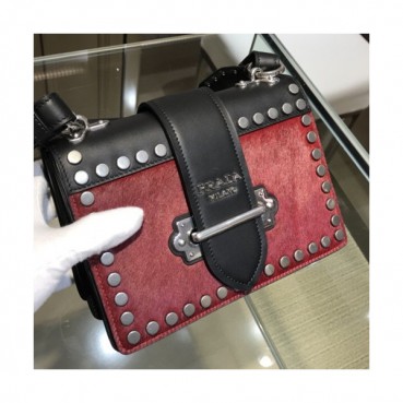 Prada Cahier Leather Shoulder Bag,20cm - 프라다 카이에 레더 여성용 숄더백 ,1BD045