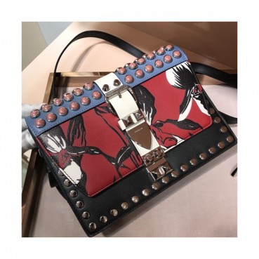 Prada 2018 Elektra Saffiano Shoulder Bag,24cm - 프라다 2018 엘렉트라 사피아노 여성용 숄더백 ,1BD121,24cm ,레드+블랙