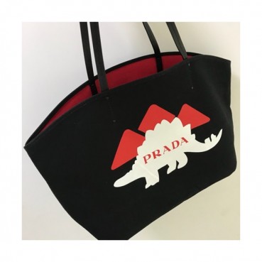 Prada 2018 Canvas Tote Shoulder Bag,40cm - 프라다 2018 캔버스 여성용 토트 숄더백 ,1BG218