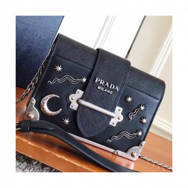 Prada 2018 Cahier Leather Shoulder Bag,18cm - 프라다 2018 카이에 레더 여성용 숄더백 ,1BH018