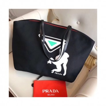 Prada 2018 Canvas Tote Shoulder Bag,40cm - 프라다 2018 캔버스 여성용 토트 숄더백 ,1BG218