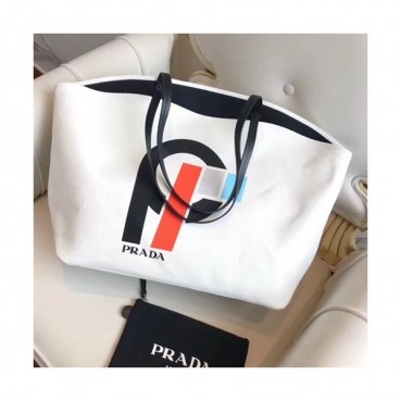 Prada 2018 Canvas Tote Shoulder Bag,40cm - 프라다 2018 캔버스 여성용 토트 숄더백 ,1BG218