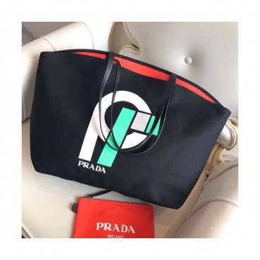 Prada 2018 Canvas Tote Shoulder Bag,40cm - 프라다 2018 캔버스 여성용 토트 숄더백 ,1BG218