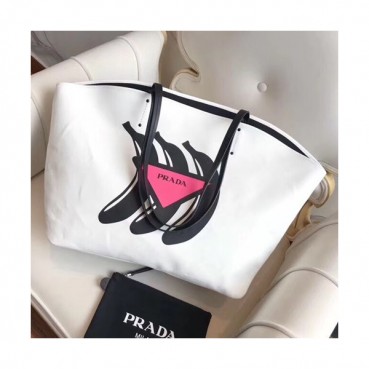 Prada 2018 Canvas Tote Shoulder Bag,40cm - 프라다 2018 캔버스 여성용 토트 숄더백 ,1BG218