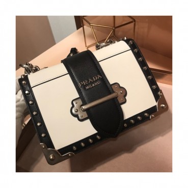 Prada Cahier Leather Shoulder Bag,20cm - 프라다 카이에 레더 여성용 숄더백 ,1BD045