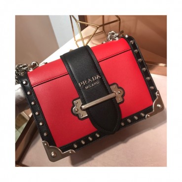 Prada Cahier Leather Shoulder Bag,20cm - 프라다 카이에 레더 여성용 숄더백 ,1BD045