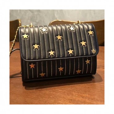 Tory Burch Leather Navy Fleming Chain Shoulder Bag,21cm - 토리버치 레더 네이비 플레밍 체인 숄더백 TBB0176,21cm