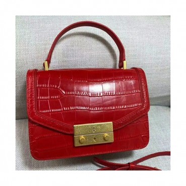 Tory Burch Leather Red Juliette Top Handle Shoulder Bag,20cm - 토리버치 레더 레드 줄리엣 탑 핸들 숄더백 TBB0173,20cm