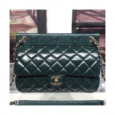 Chanel Leather Chain Shoulder Bag ,26CM - 샤넬 레더 체인 여성용 숄더백  CHAB0560,26CM,그린