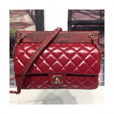 Chanel Leather Chain Shoulder Bag ,26CM - 샤넬 레더 체인 여성용 숄더백  CHAB0559,26CM,레드