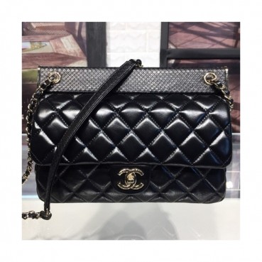 Chanel Leather Chain Shoulder Bag ,26CM - 샤넬 레더 체인 여성용 숄더백  CHAB0557,26CM,블랙
