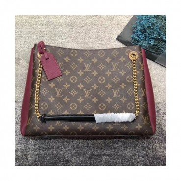 Louis Vuitton Surene MonogramTote Shoulder Bag,36cm - 루이비통 쉬렌 모노그램 토트 숄더백 M43772,LOUB0956,36cm,브라운+와인