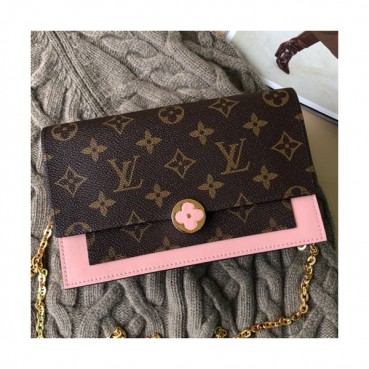 Louis Vuitton 2019 Flore Magnolia Chain Shoulder Bag,17.5cm - 루이비통 2019 플로르 매그놀리아 리드방 체인 숄더백 M67404,LOUB0923,17.5cm,브라운+연핑크