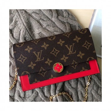 Louis Vuitton 2019 Flore Magnolia Chain Shoulder Bag,17.5cm - 루이비통 2019 플로르 매그놀리아 리드방 체인 숄더백 M67404,LOUB0920,17.5cm,브라운+레드