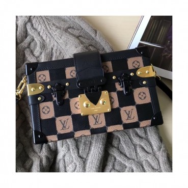 Louis Vuitton Petite Malle Shoulder Bag,19cm - 루이비통 쁘띠뜨 말 숄더백 M51600 ,LOUB0914,19cm,블랙+브라운