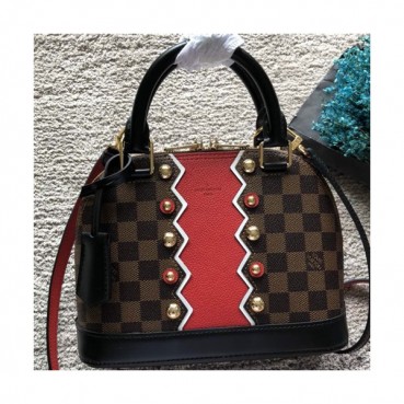 Louis Vuitton Alma BB Tote Shoulder Bag,25cm - 루이비통 알마 비비 여성용 토트숄더백,M41221 ,LOUB0756 ,25cm,브라운+레드