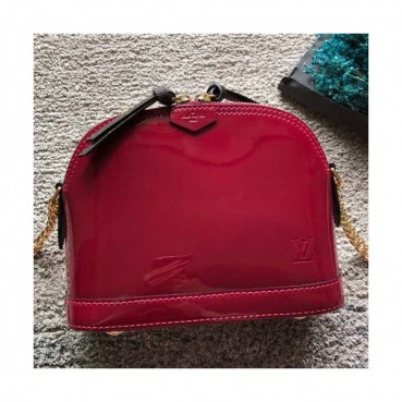 Louis Vuitton Vernis Alma Mini Chain Shoulder Bag,21cm - 루이비통 베르니 알마 미니 여성용 체인 토트 숄더백,M52750 ,LOUB0735 ,21cm,레드