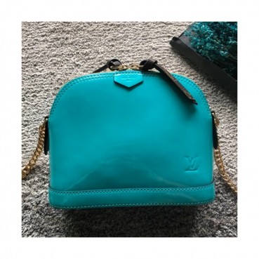Louis Vuitton Vernis Alma Mini Chain Shoulder Bag,21cm - 루이비통 베르니 알마 미니 여성용 체인 토트 숄더백,M52750 ,LOUB0734 ,21cm,블루