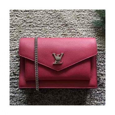 Louis Vuitton Pochette My Lock Me Chain Shoulder Bag,19cm - 루이비통 포쉐트 마이 락미 체인 숄더백 M63471,LOUB0653,19cm,다크핑크