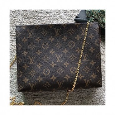 Louis Vuitton Monogram Chain Clutch Bag Shoulder Bag,25.5cm - 루이비통 모노그램 체인 클러치백 숄더백 M47562,LOUB0623 ,25.5cm,브라운