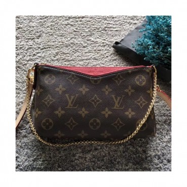 Louis Vuitton Pallas Clutch Shoulder Bag,23cm - 루이비통  팔라스 클러치 숄더백, M41638 ,LOUB0528,23cm,브라운+레드