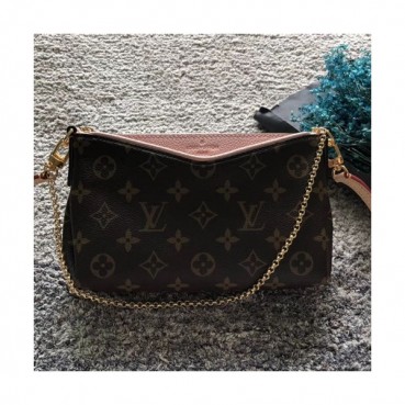 Louis Vuitton Pallas Clutch Shoulder Bag,23cm - 루이비통  팔라스 클러치 숄더백, M41638,LOUB0526 ,23cm,브라운+핑크
