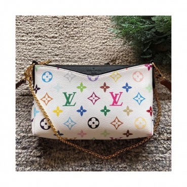Louis Vuitton Pallas Clutch Shoulder Bag,23cm - 루이비통  팔라스 클러치 숄더백, M41638 ,LOUB0495,23cm,화이트+블랙