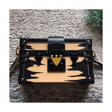 Louis Vuitton Monogram Petite Malle Shoulder Bag,19cm - 루이비통 모노그램 쁘띠뜨 말 숄더백 M40273,LOUB0492 ,19cm,블랙+베이지