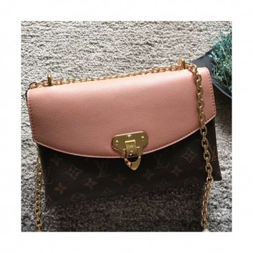 Louis Vuitton Saint Placide Chain Shoulder Bag,25cm - 루이비통 세인트 플라시드 체인 숄더백 M43714 ,LOUB0396,25cm,브라운+핑크