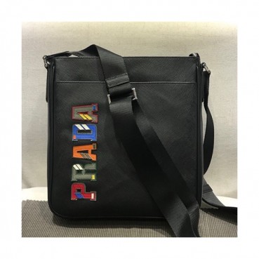 Prada 2018 Leather Shoulder Bag,28CM - 프라다 2018 레더 남성용 숄더백,PRAB0017,28cm,블랙