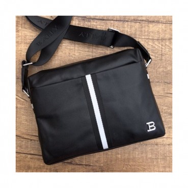 Bally 2018 Leather Shoulder Bag,28cm  - 발리 2018 레더 남성용 숄더백 BALB0001,28cm,블랙
