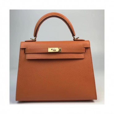 Hermes Kelly Epsom Leather Tote Shoulder Bag ,25cm - 에르메스 켈리 엡송 레더 여성용 토트 숄더백 HERB0542,25cm,다크오렌지