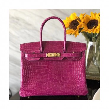 Hermes Birkin Crocodile Leather Tote Shoulder Bag ,30cm - 에르메스 버킨 크로커다일 여성용 토트 숄더백 HERB0531,30cm,핑크