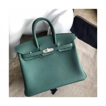Hermes Birkin Togo Leather Tote Shoulder Bag ,25cm - 에르메스 버킨 토고 레더 여성용 토트 숄더백 HERB0525,25cm,다크그린
