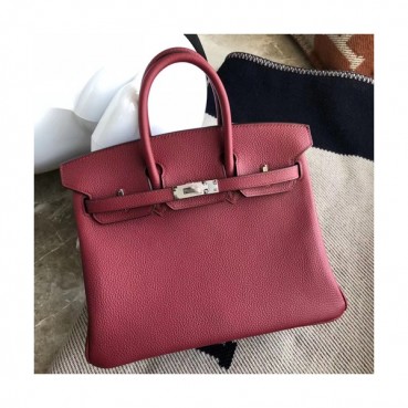 Hermes Birkin Togo Leather Tote Shoulder Bag ,25cm - 에르메스 버킨 토고 레더 여성용 토트 숄더백 HERB0523,25cm,와인