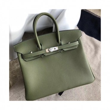 Hermes Birkin Togo Leather Tote Shoulder Bag ,25cm - 에르메스 버킨 토고 레더 여성용 토트 숄더백 HERB0521,25cm,카키