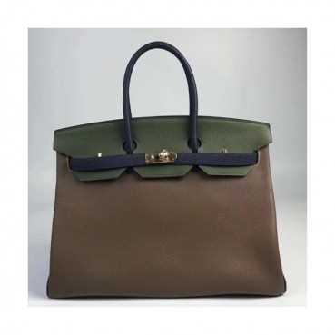 Hermes Birkin Togo Leather Tote Shoulder Bag ,35cm - 에르메스 버킨 토고 레더 여성용 토트 숄더백 HERB0517,35cm,카키