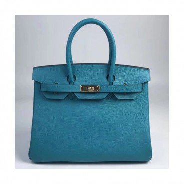 Hermes Birkin Togo Leather Tote Shoulder Bag ,30cm - 에르메스 버킨 토고 레더  여성용 토트 숄더백 HERB0514,30cm,블루