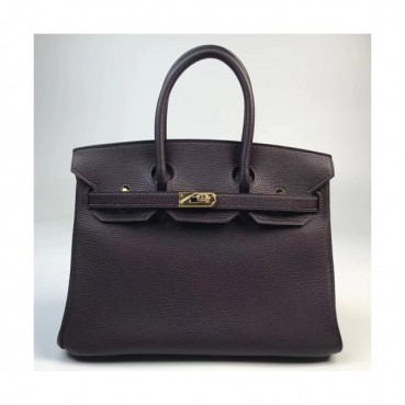Hermes Birkin Togo Leather Tote Shoulder Bag ,25cm - 에르메스 버킨 토고 레더 여성용 토트 숄더백 HERB0513,25cm,다크퍼플