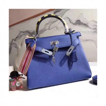 Hermes Leather Tote Shoulder Bag ,28cm - 에르메스 레더 여성용 토트 숄더백 HERB0490,28cm,블루