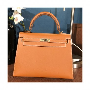 Hermes Kelly Epsom Leather Tote Shoulder Bag ,25cm - 에르메스 켈리 엡송 레더 여성용 토트 숄더백 HERB0433,25cm,브라운(금장)