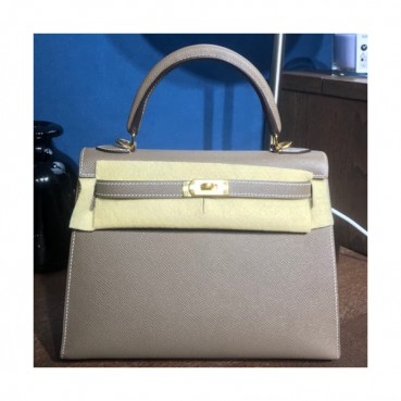 Hermes Kelly Epsom Leather Tote Shoulder Bag ,25cm - 에르메스 켈리 엡송 레더 여성용 토트 숄더백 HERB0430,25cm,그레이