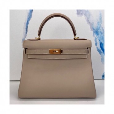 Hermes Kelly Swift Leather Tote Shoulder Bag ,28cm - 에르메스 켈리 스위프트 레더 여성용 토트 숄더백 HERB0426,28cm,그레이