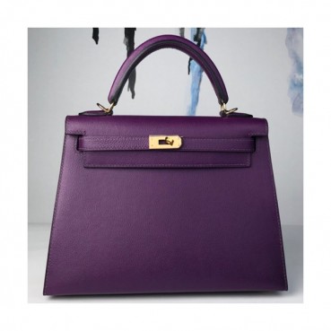 Hermes Kelly Ever Color Leather Tote Shoulder Bag ,25cm - 에르메스 켈리 에버컬러 레더 여성용 토트 숄더백 HERB0423,25cm,퍼플