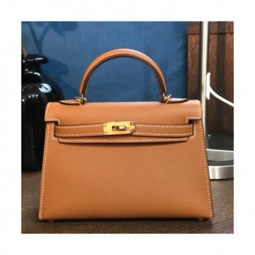 Hermes Mini Kelly 2 Epsom Leather Tote Shoulder Bag , - 에르메스 미니 켈리 2 엡송 레더 여성용 토트 숄더백 HERB0418,브라운