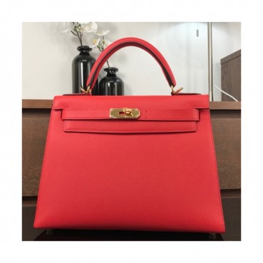 Hermes Kelly Epsom Leather Tote Shoulder Bag ,28cm - 에르메스 켈리 엡송 레더 여성용 토트 숄더백 HERB0409,28cm,레드