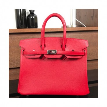 Hermes Birkin Epsom Leather Tote Shoulder Bag ,25cm - 에르메스 버킨 엡송 레더 여성용 토트 숄더백 HERB0404,25cm,레드