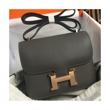Hermes Constance Epsom Leather Shoulder Bag,19cm - 에르메스 콘스탄스 엡송 레더 여성용 숄더백 HERB0400, 19cm,그레이