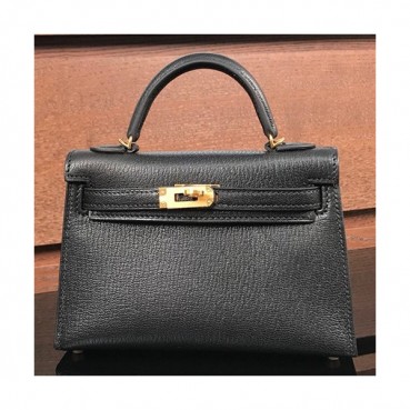 Hermes Mini Kelly 2 Goat Skin Tote Shoulder Bag , - 에르메스 미니 켈리 2 고트 스킨 여성용 토트 숄더백 HERB0367,블랙